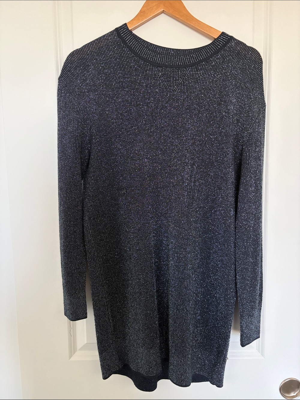 rag & bone Blue Metallic Crewneck Sweater